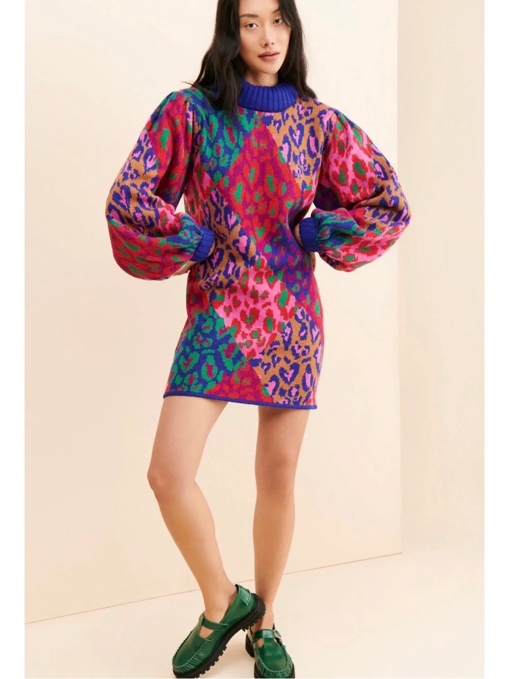 FARM Rio Multicolor Leopard-Print Mini Dress - Picture 1 of 6